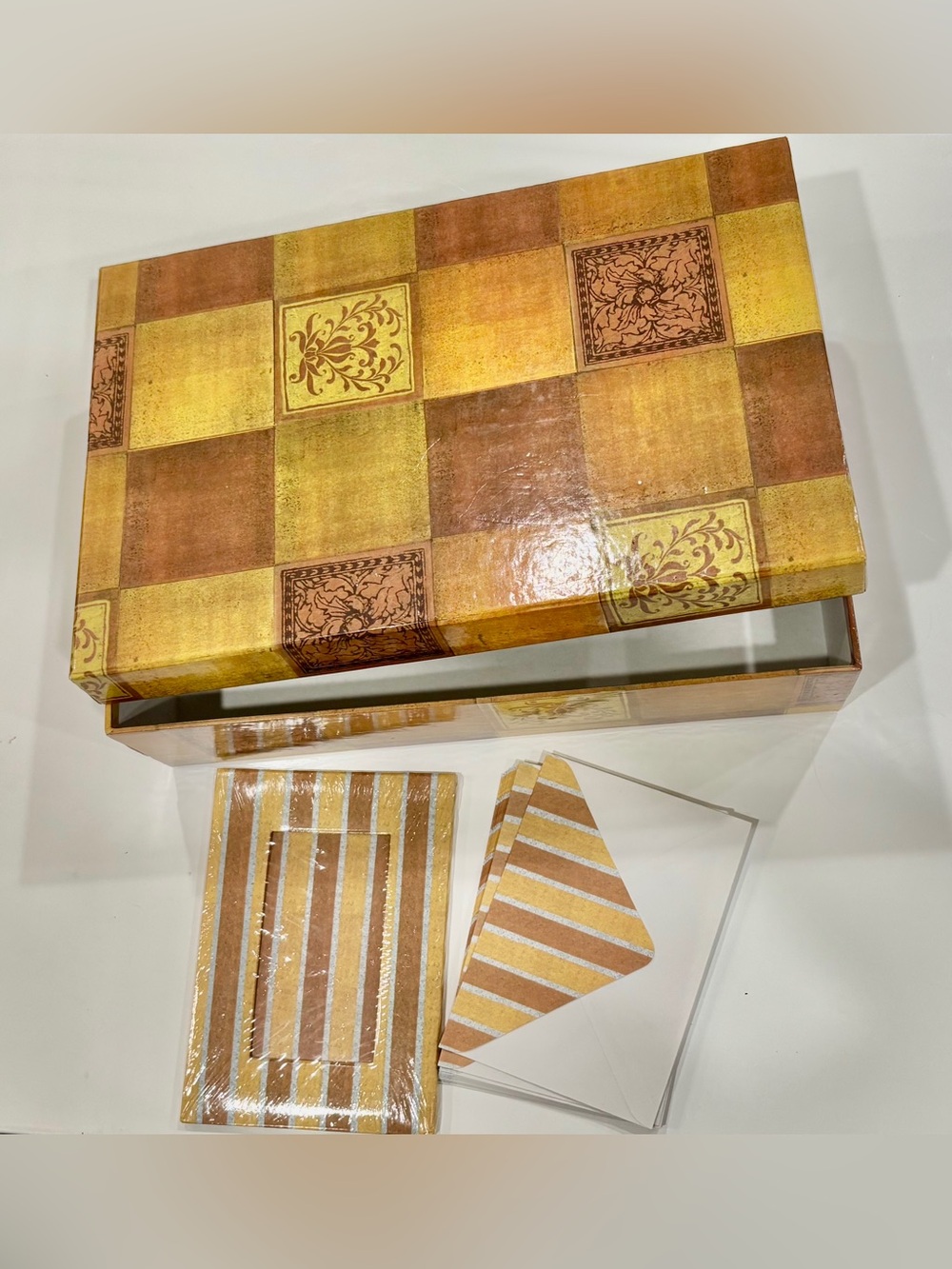 Hello Honey Office Decor Bundle-Keepsake Box, Frame, and Card & 12 Envelopes Set